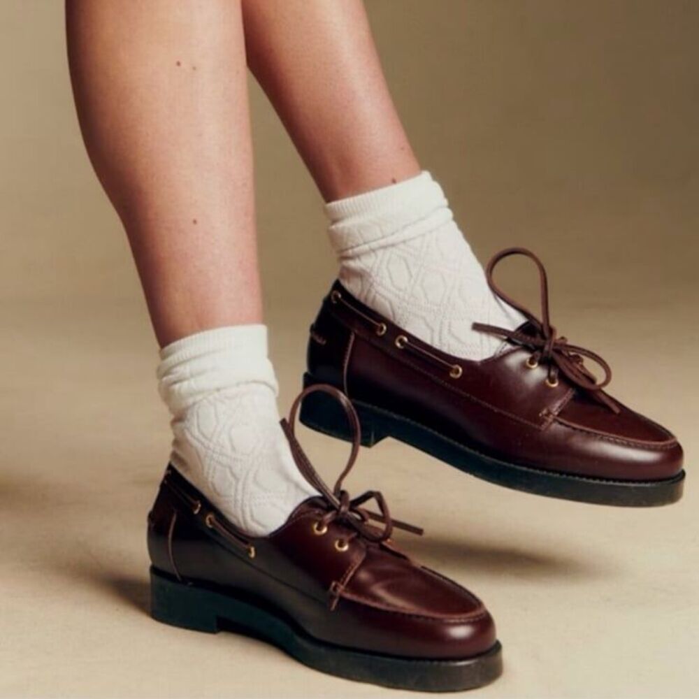 Sezane Caroline Loafers in Glossy Chocolate Size 36 5